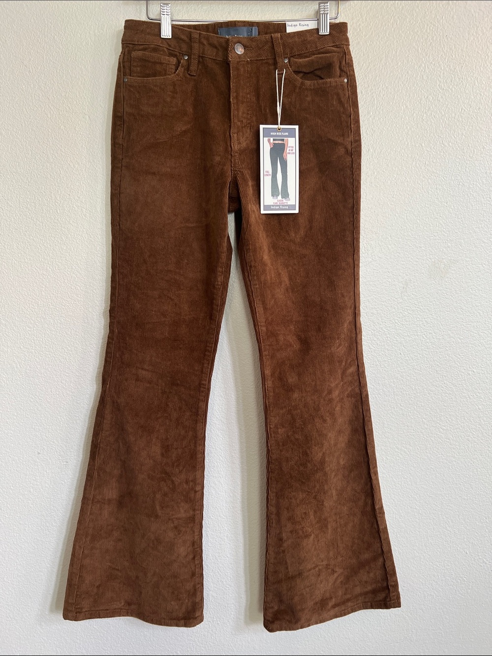 INDIGO RISING High-Rise Classic Flare Silhouette Corduroy Pants Brown Women 5/27